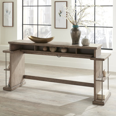Arroyo Console Bar Table w/ Charging Station & Shelves