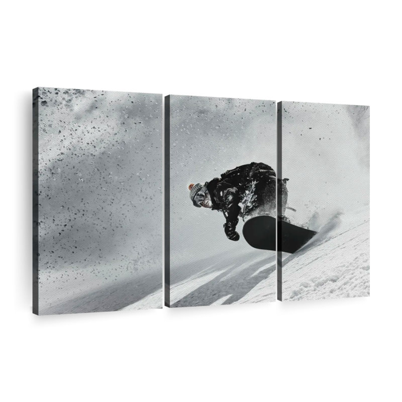«Alpe D'Huez Skiier», 3 pièces, H 42 po x l 65 po x P 1,25 po