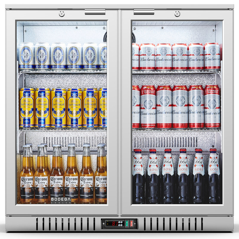 216-Can Beverage Refrigerator, Large Capacity Drink Fridge for Home Bar, Freestanding Beverage Cooler with Adjustable Shelves, LED Lighting