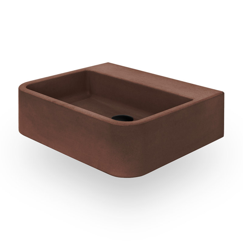Newterra 22" Undermount/Wall/Vessel Bathroom Sink, Terracotta, No Holes