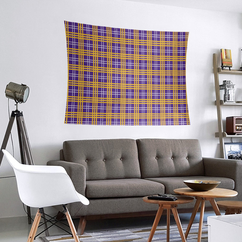 Tapisserie en microfibre de luxe Tampa Bay, H 68 po x l 80 po, Mauve / blanc / or