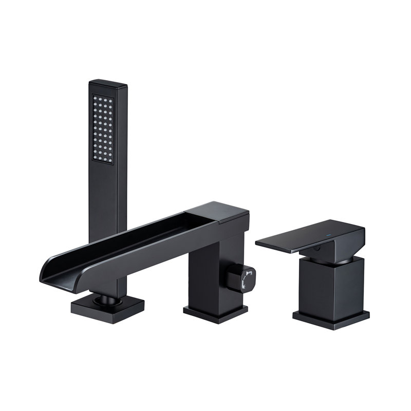 1 Handle Wall Waterfall Faucet with Diverter, Matte Black