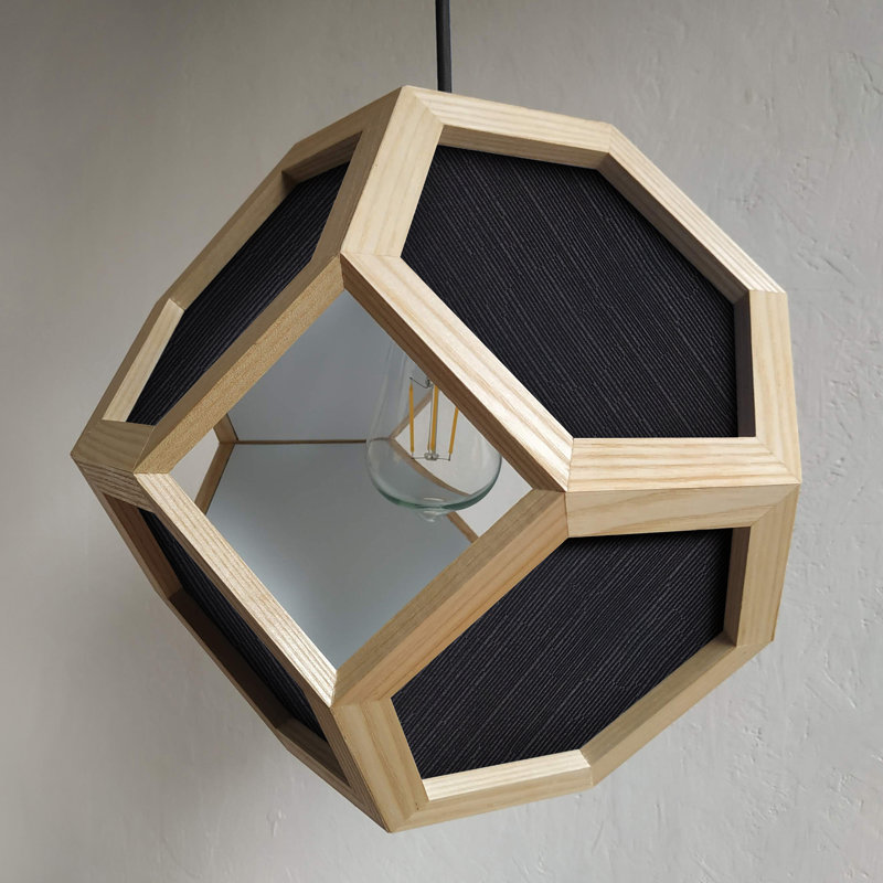 Chew 1 - Light Oil Geometric Pendant, Light Oak/Black