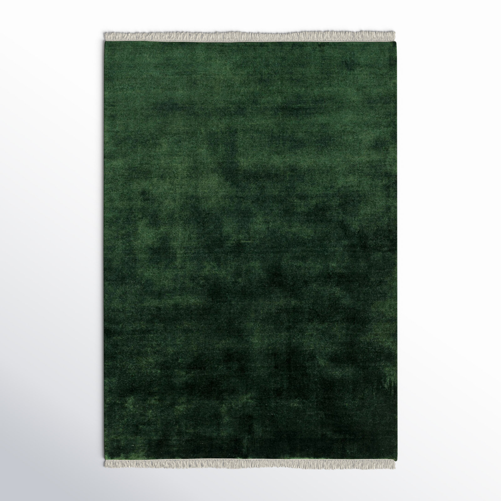 Clio Wool Green Rug, Rectangle 5' x 7'6"