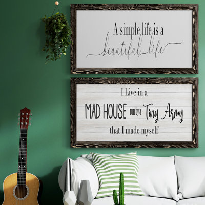 «Simple Beautiful Life», ensemble de 2 reproductions d'art sur toile encadrées