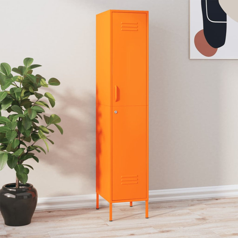 Armoire de rangement en métal pour armoire de bureau en acier, Orange