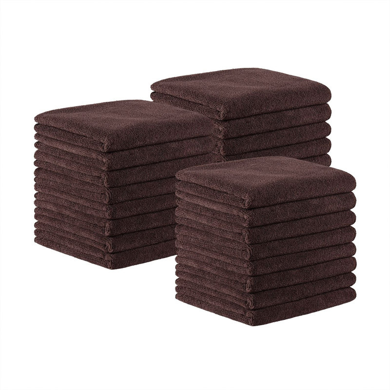 Arkwright Bck2U - Serviette de toilette en microfibre éponge 16 x 27 (paquet de 24), Brun