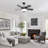 42 Inch Black Ceiling Fan With 22W LED Light And Remote Control MDF Blades Reversible DC Motor-626313511-626313510