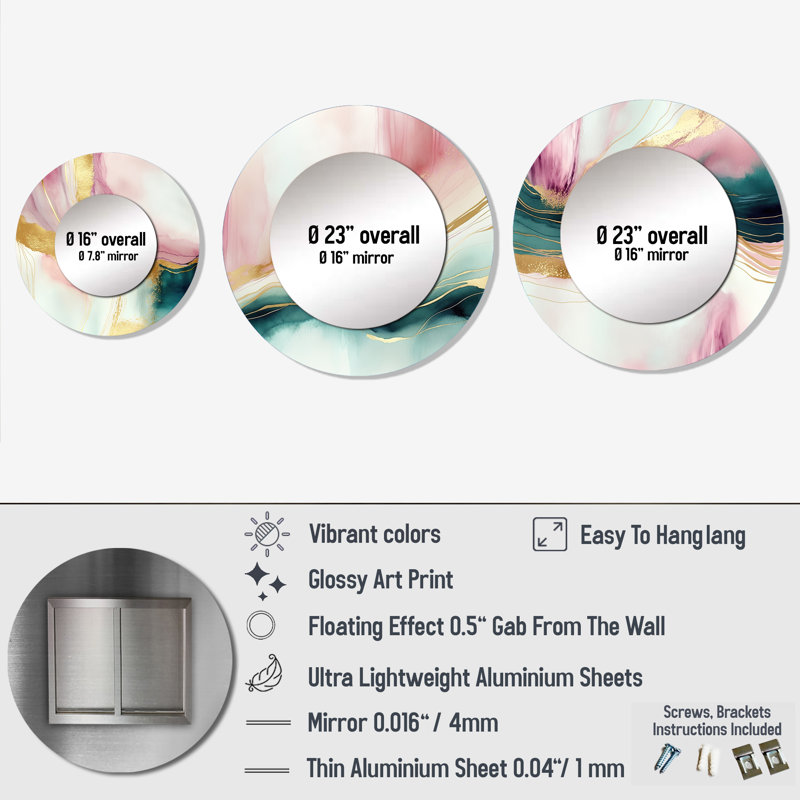 Mathabane Metal Round Mirror