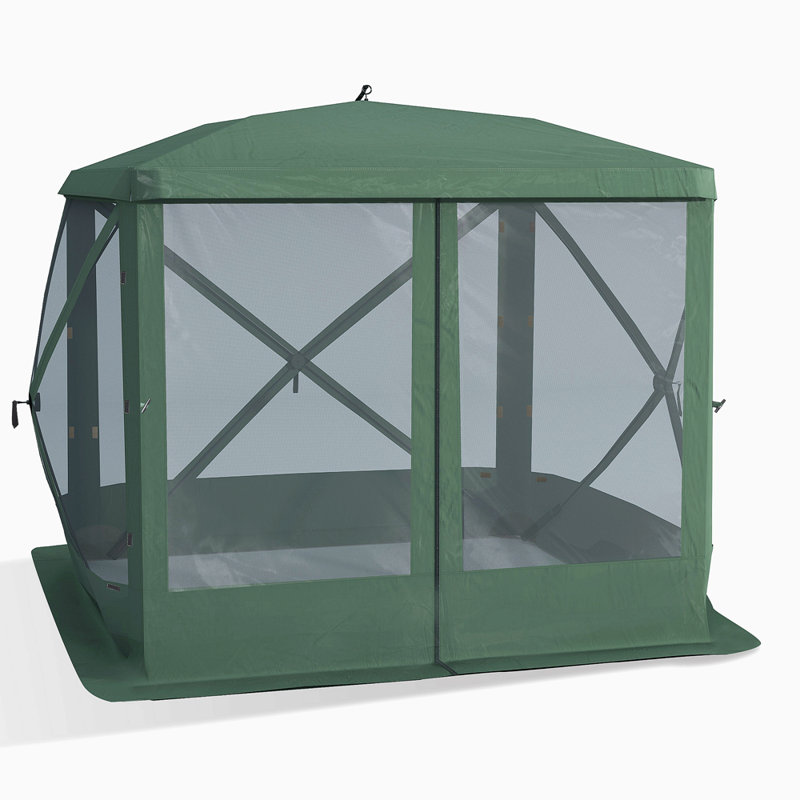 Green 7x7FT Pop-Up Camping Canopy Gazebo with Mesh Sides