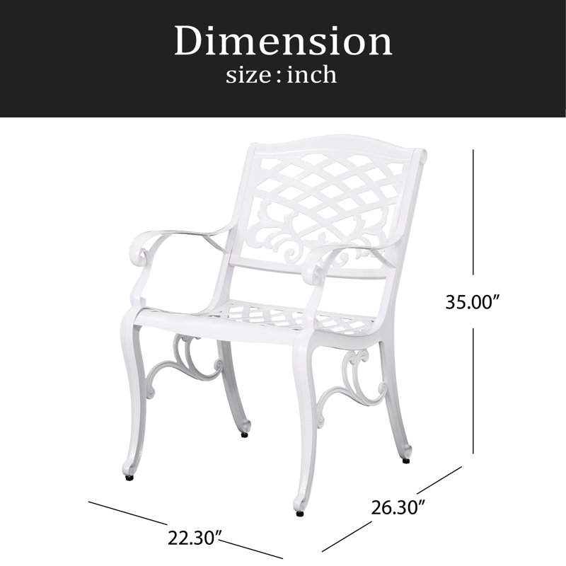 Chaise avec accoudoirs (ensemble de 2), Blanc