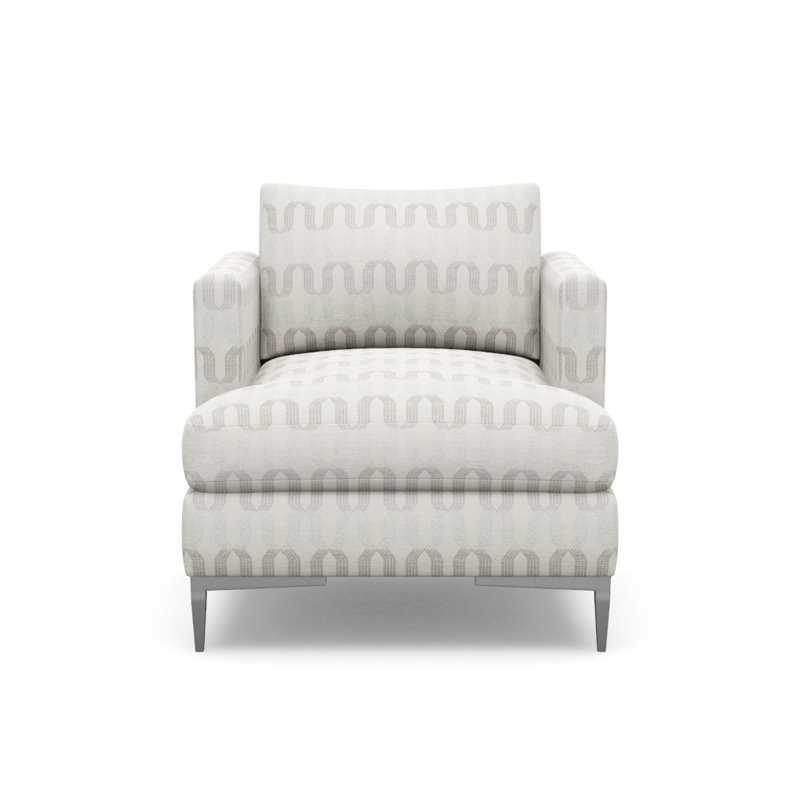 Aiden Accent Chair, Polished Stainless, Chatham Smoke