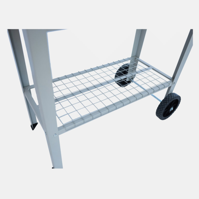 Gray Metal Rectangular Raised Garden Bed Cart with Wheels