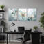 Ensemble de 3 toiles tendres bleu et crème-133449676
