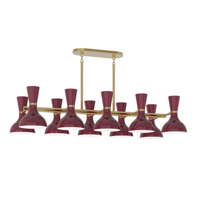 Lustre Clare - 10 lumières - laiton moderne - sucre prune