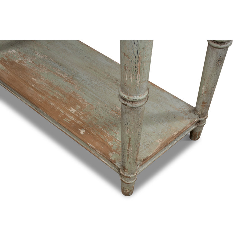 Chantal 93'' W Solid Wood Console Table, Natural Pine/Sage