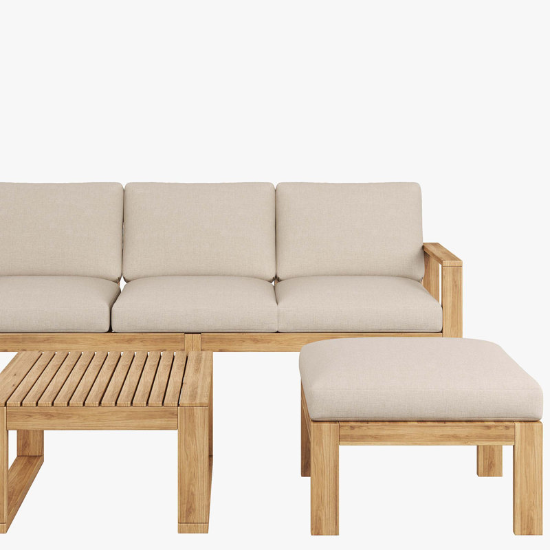 Ensemble de canapé modulaire d'extérieur 3 pièces