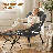 Upholstered Lazy Chair with Ottoman, Modern Accent Lounge Chair Reading Armchair with Footrest and Side Pocket-1083200955