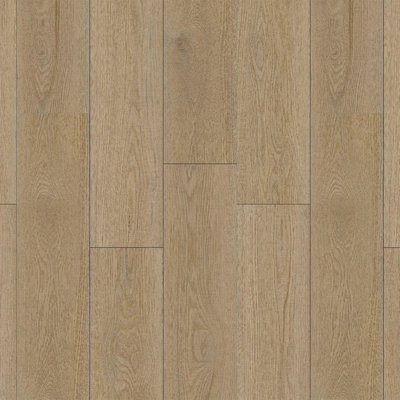 Melbourne Plancher en vinyle SPC à clic imperméable, 7 po x 54 po x 6 mm avec sous-couche intégrée