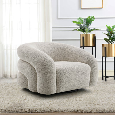 Fauteuil d'appoint pivotant gris Irma