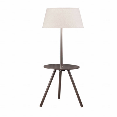 57" Round Sofa Side Table W/ Lamp And Power Station