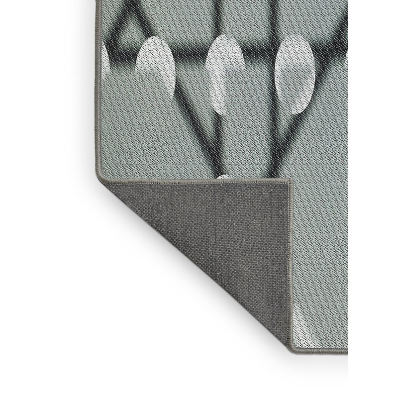 Tapis gris tissé à la machine, Rectangle 4 pi x 6 pi