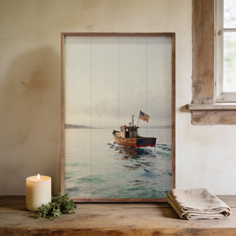 Nautical Americana Sailboat, H 8 po x l 5 po