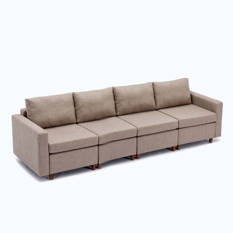 Canapé modulaire 112,2 po à 4 sièges, Brun