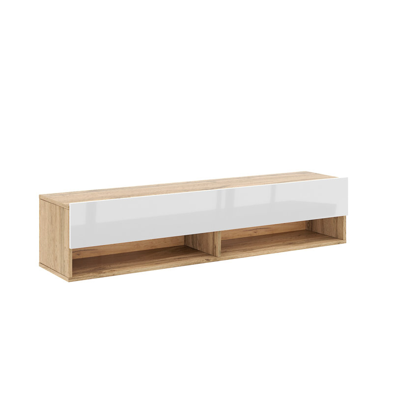 Rosalua TV Stand, 31.5cm H x 140cm L x 32.8cm W, Wotan Oak/White