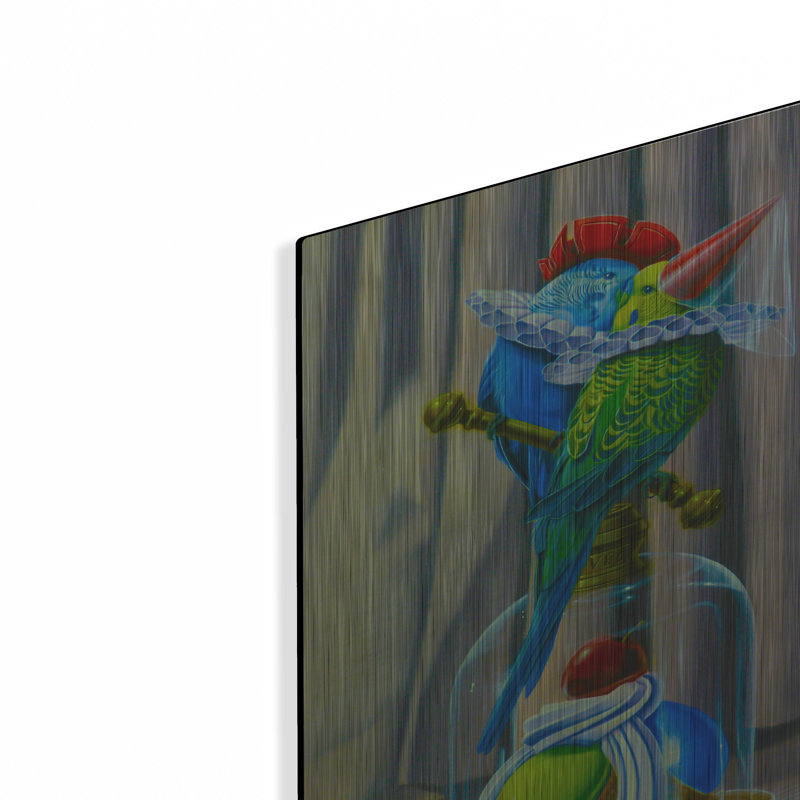 «The Kiss Of Parakeets» par Valery Vecu Quitard, H 16 po x l 12 po
