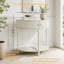 Console Table de bout demi-lune avec 2 tiroirs de rangement et tablette inférieure pour le salon, la chambre à coucher, le bureau et le couloir-867324341