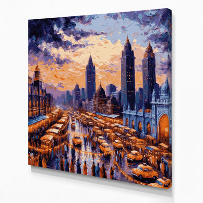 Cities Mumbai India Brown Canvas Wall Art