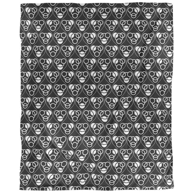 Tissu de cercles et d’ondulations, Noir, L 60 po x l 36 po, Polyester filé