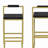 Upholstered Velvet Bar Stools Modern Dining Stools (Gold & Black, Set of 2)-699154628-699154629