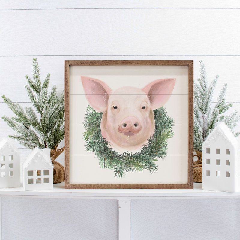 Couronne de cochon blanc, H 16 po x l 16 po
