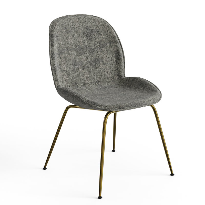 Chaise d'appoint rembourrée Hatfield, Tressage panier gris foncé, Or