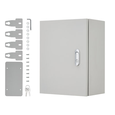 Outdoor/Indoor Steel Electrical Junction Box, NEMA 4X Enclosure with Mounting Plate, IP67 Weatherproof