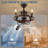 20.47" Black Caged Ceiling Fan With Light Kit And Remote Control