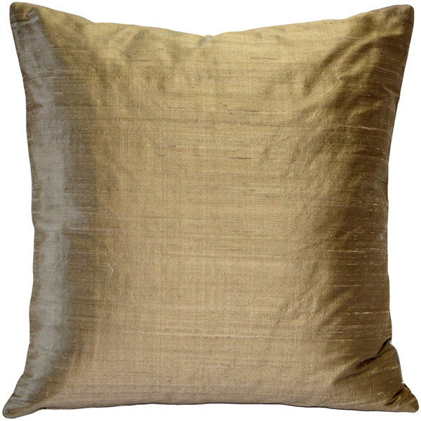 Sankara Silk Throw Pillow, 18" H x 18" W x 5" D, Gold