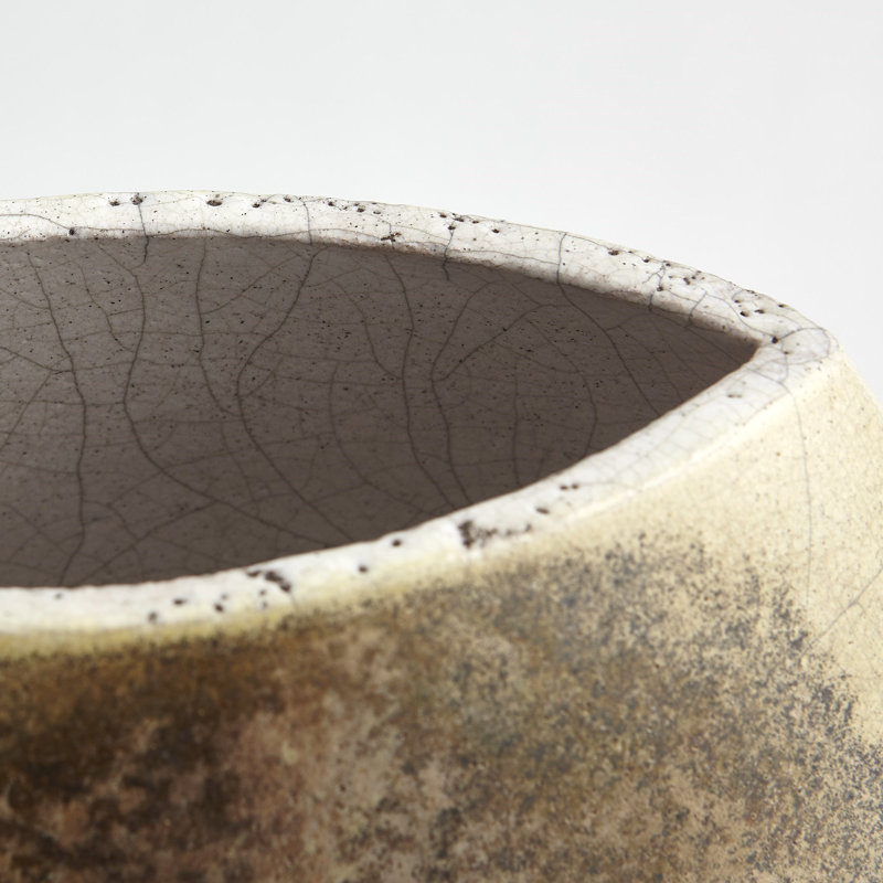 Vase rond doré Golden Raku