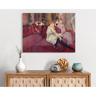 In The Salon At The Cabaret by Henri Toulouse-Lautrec - Wrapped Canvas Print