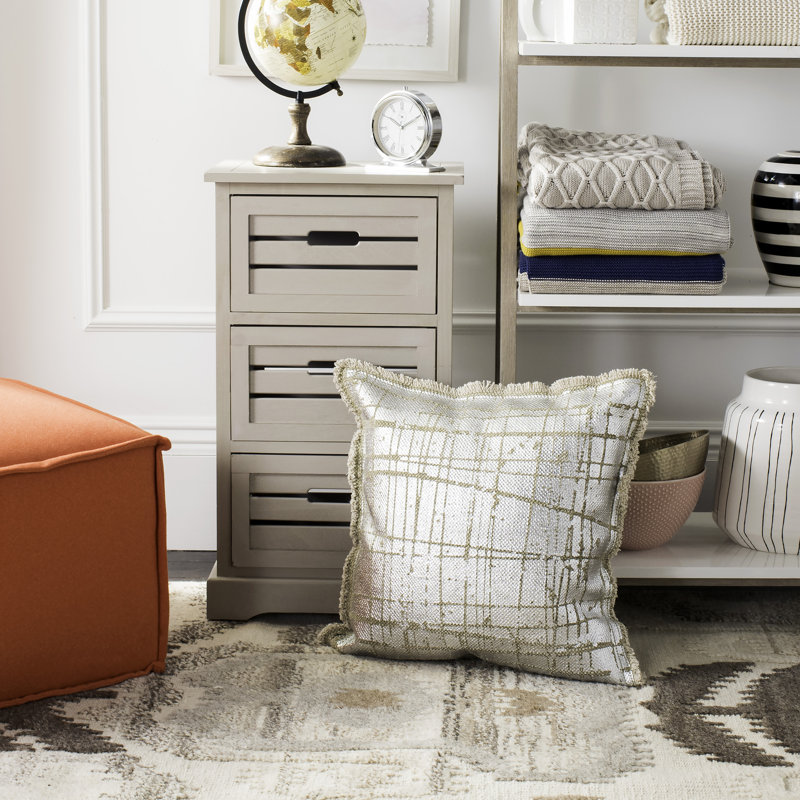 Jonah Metallic Grid Throw Pillow