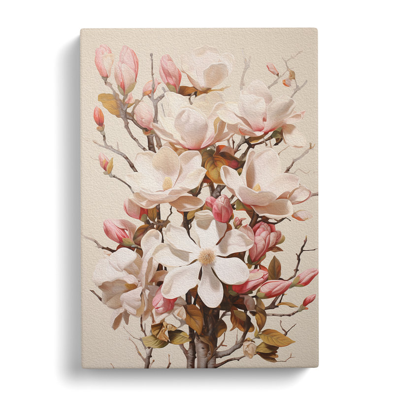 Magnolia Flower Dadaism - Wrapped Canvas Print, 50cm H x 35cm W x 3cm D