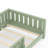 Twin Size Kids Floor Bed With Fence And Built-In Bookshelf,Twin Size Montessori Floor Bed With Slats And Safety Guardrail,Easy Assemble Montessori Beds For Kids,Green-1960787927