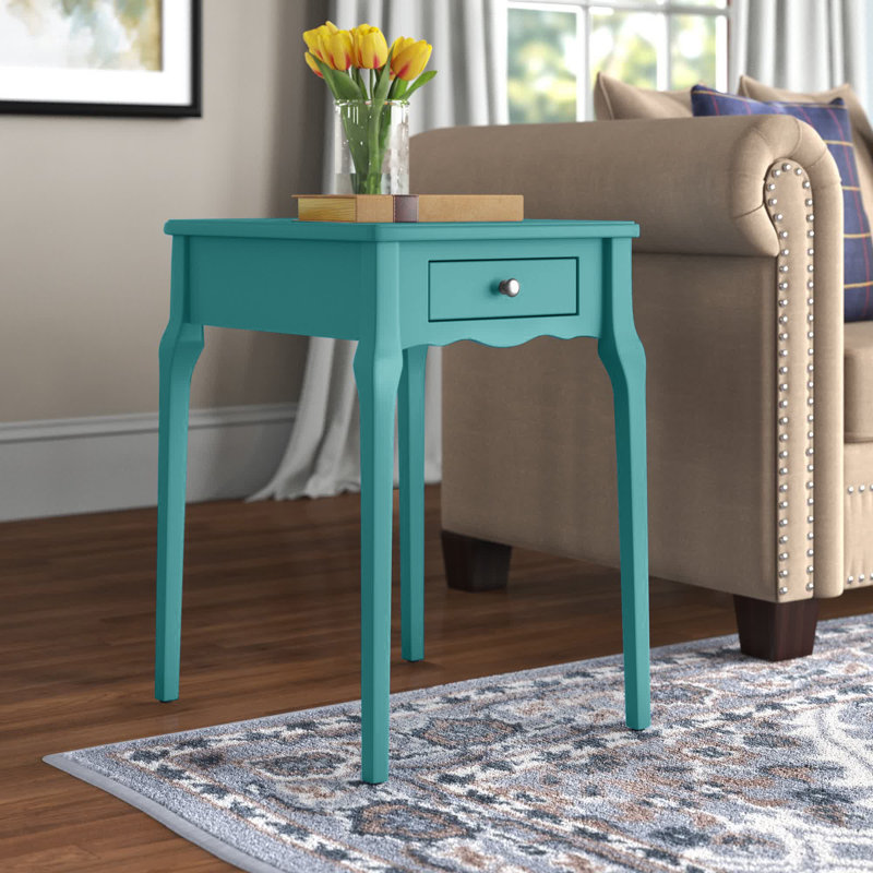 Table de bout avec rangement Pinckney , Vert marine