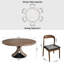 4-8 Seats Solid Wood Round Dining Table Walnut Kitchen Room Set-961703899-961703892