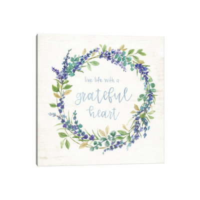 Blue Lavender Wreath by Nan - Wrapped Canvas Gallery-Wrapped Canvas Giclée
