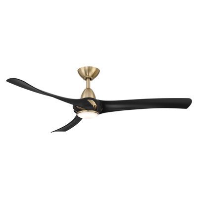 Ventilateur de plafond standard à DEL à 3 pales de 52 po avec télécommande et ensemble d'éclairage inclus Geneal