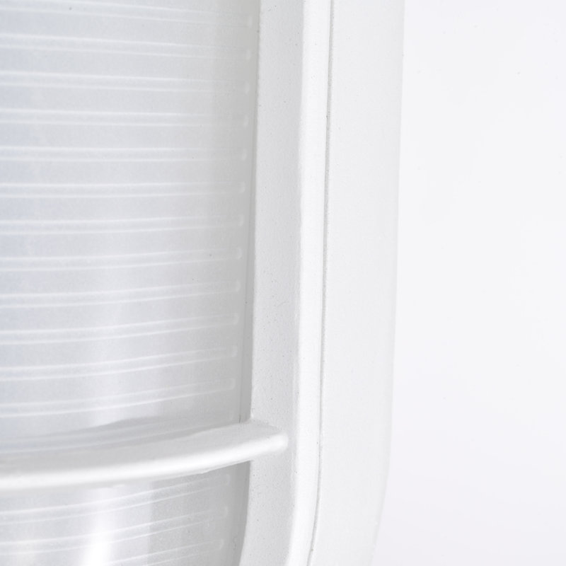 Alandis 11.03'' H Integrated LED Frosted Glass Outdoor Oval Bulkhead Light, White