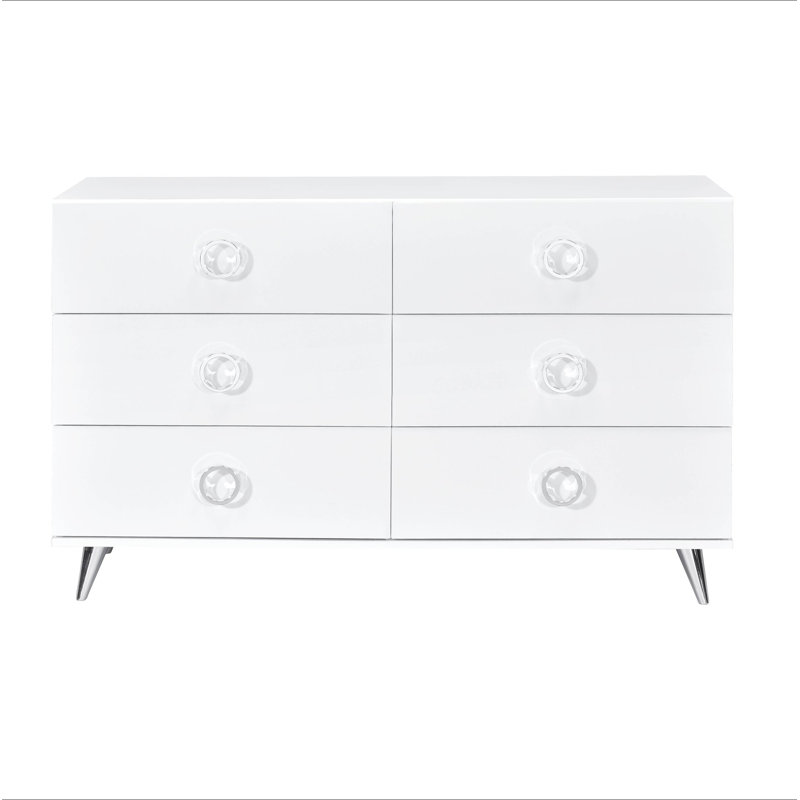 Commode blanche à 6 tiroirs